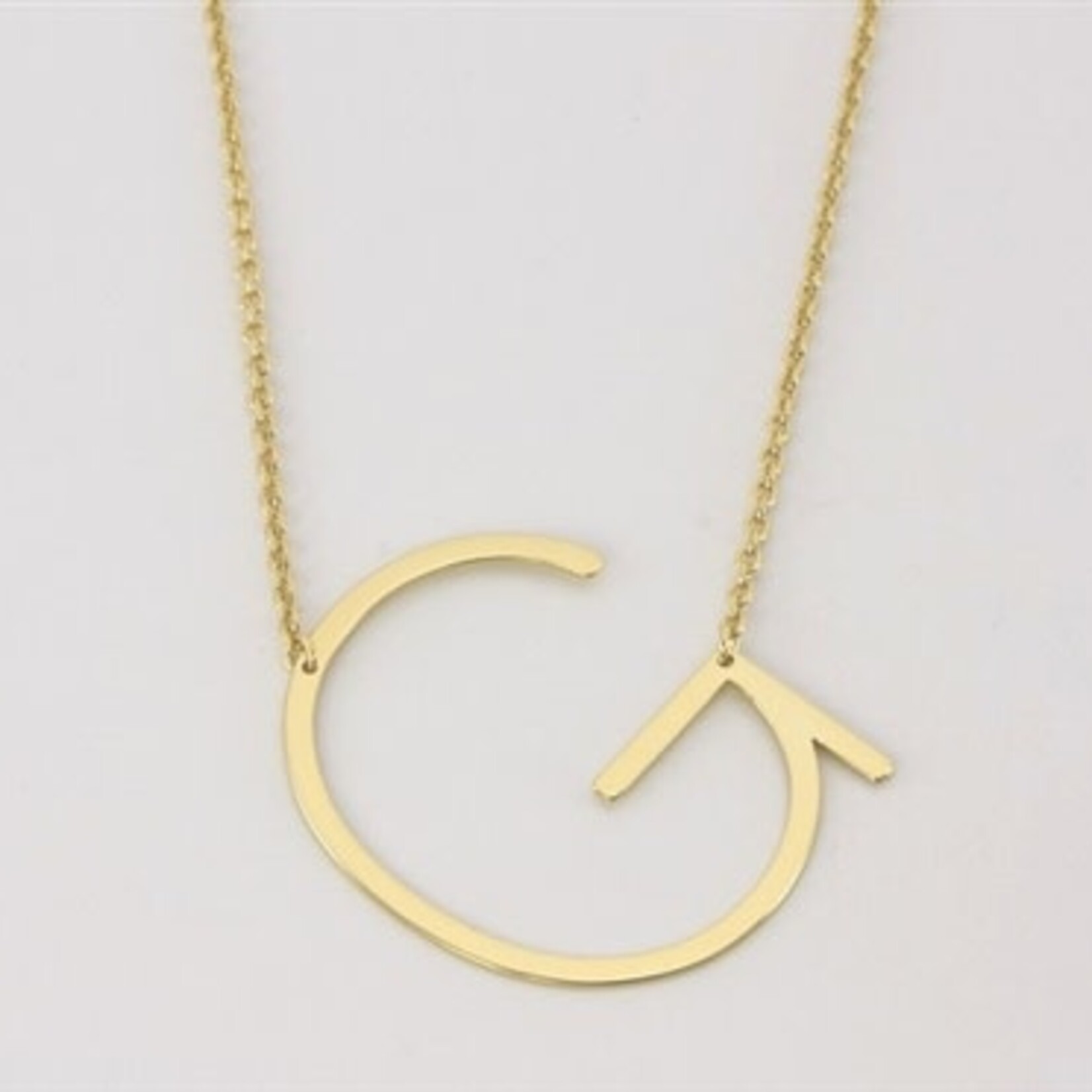 Cool And Interesting Gold Medium Sideways Initial Necklace