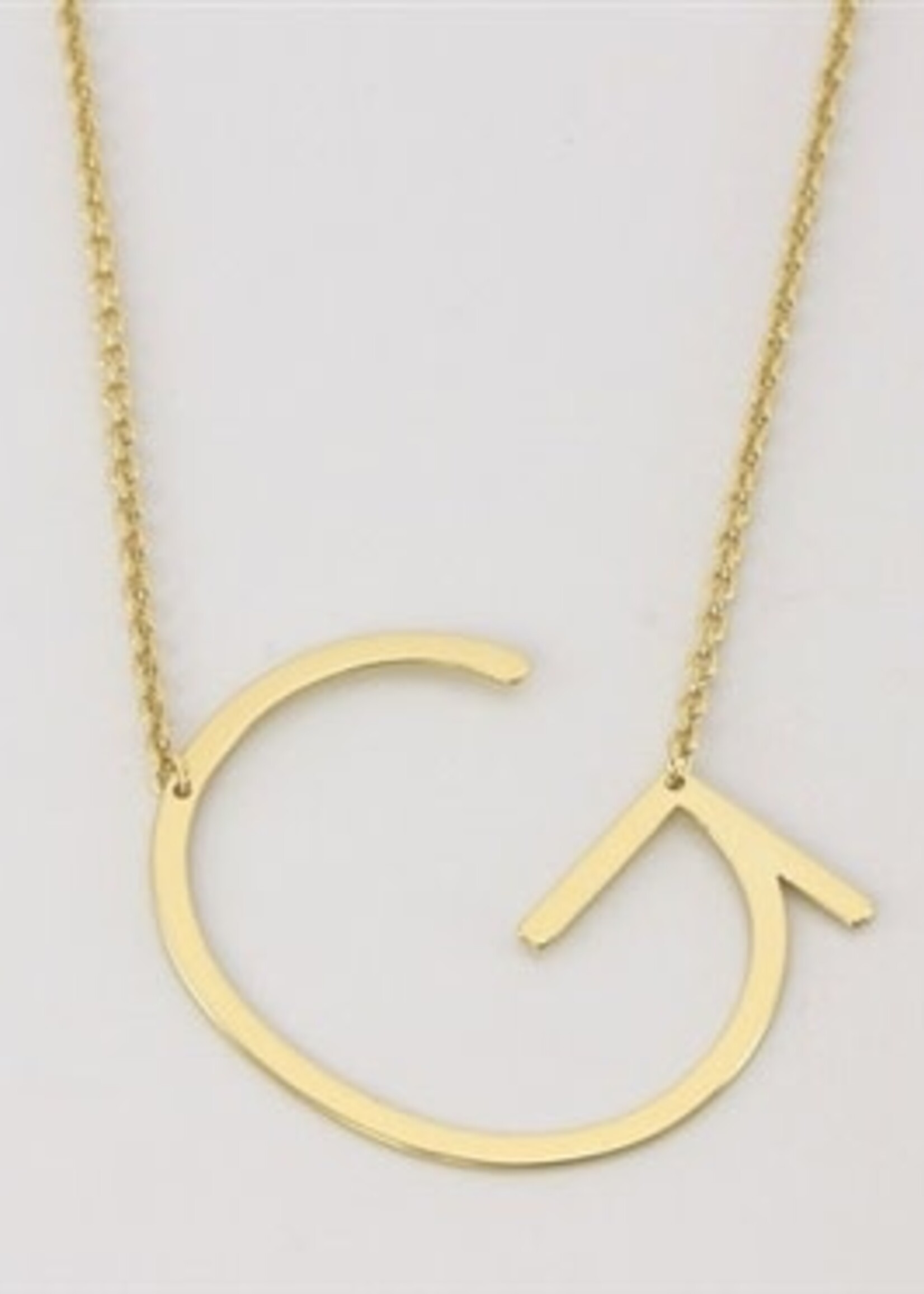Cool And Interesting Gold Medium Sideways Initial Necklace