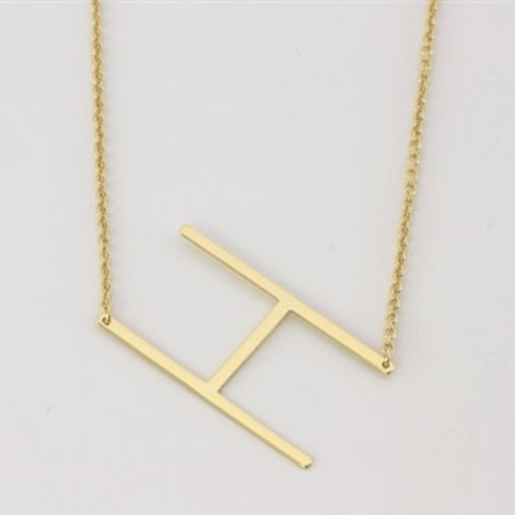 Cool And Interesting Gold Medium Sideways Initial Necklace