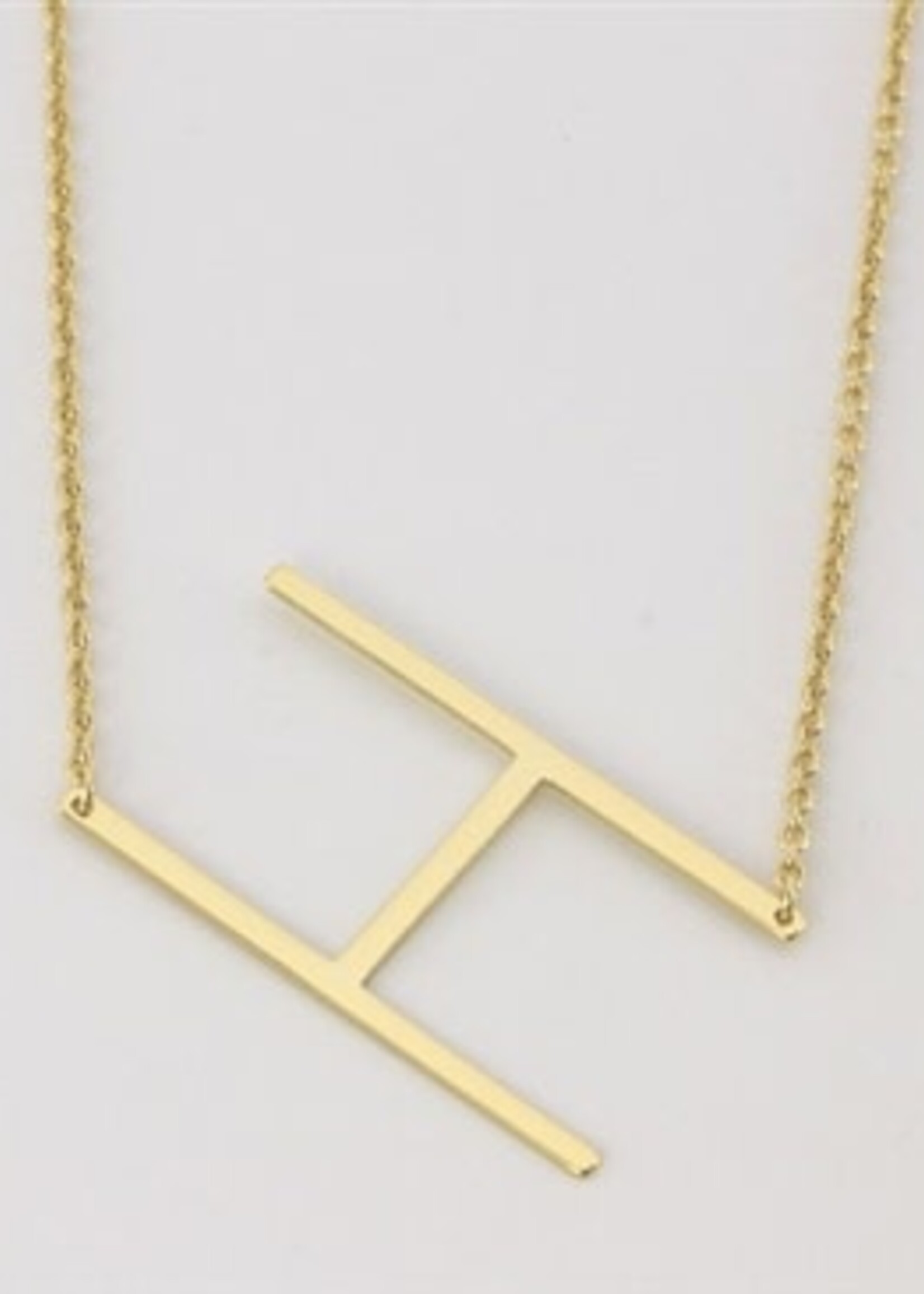 Cool And Interesting Gold Medium Sideways Initial Necklace