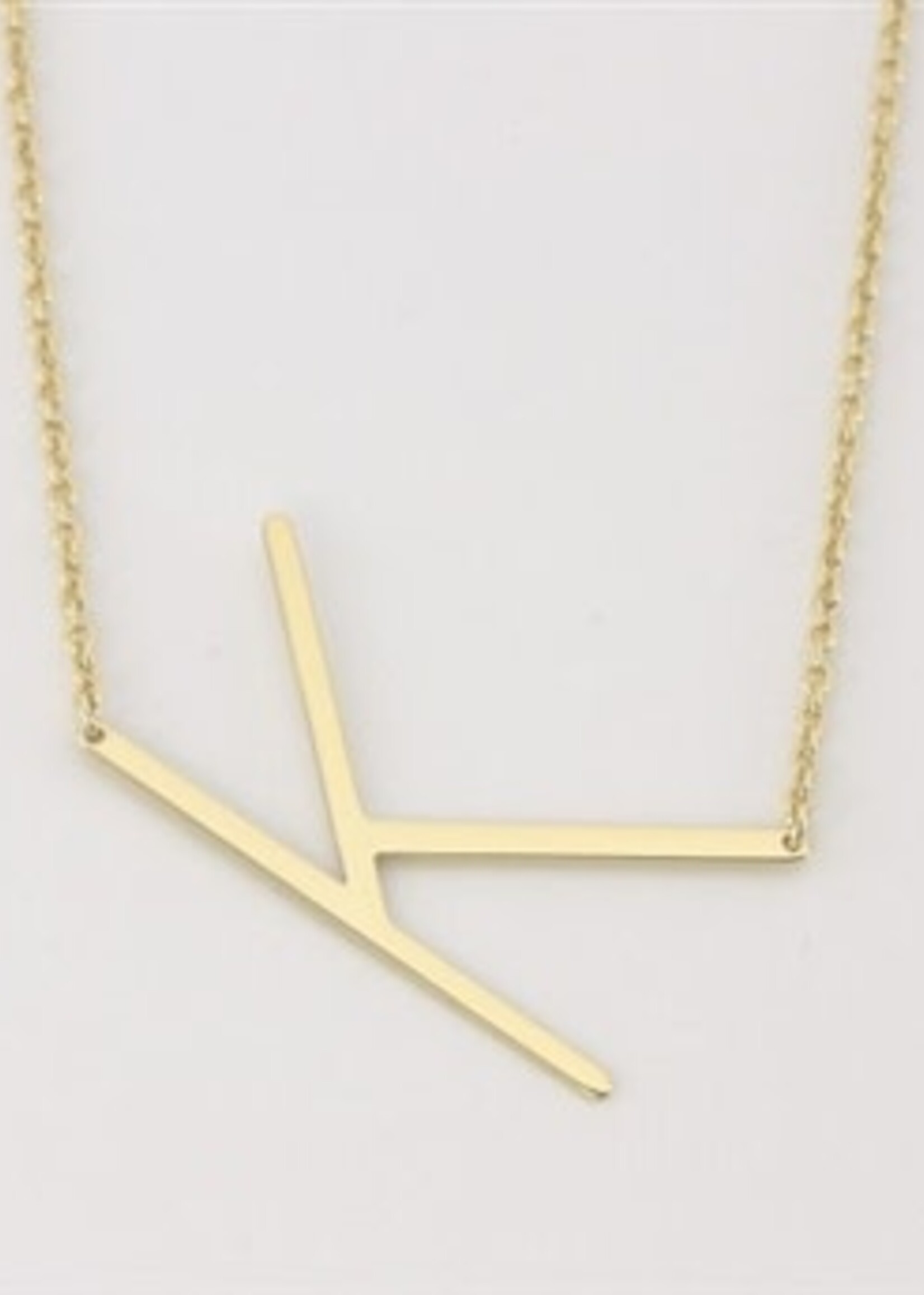 Cool And Interesting Gold Medium Sideways Initial Necklace