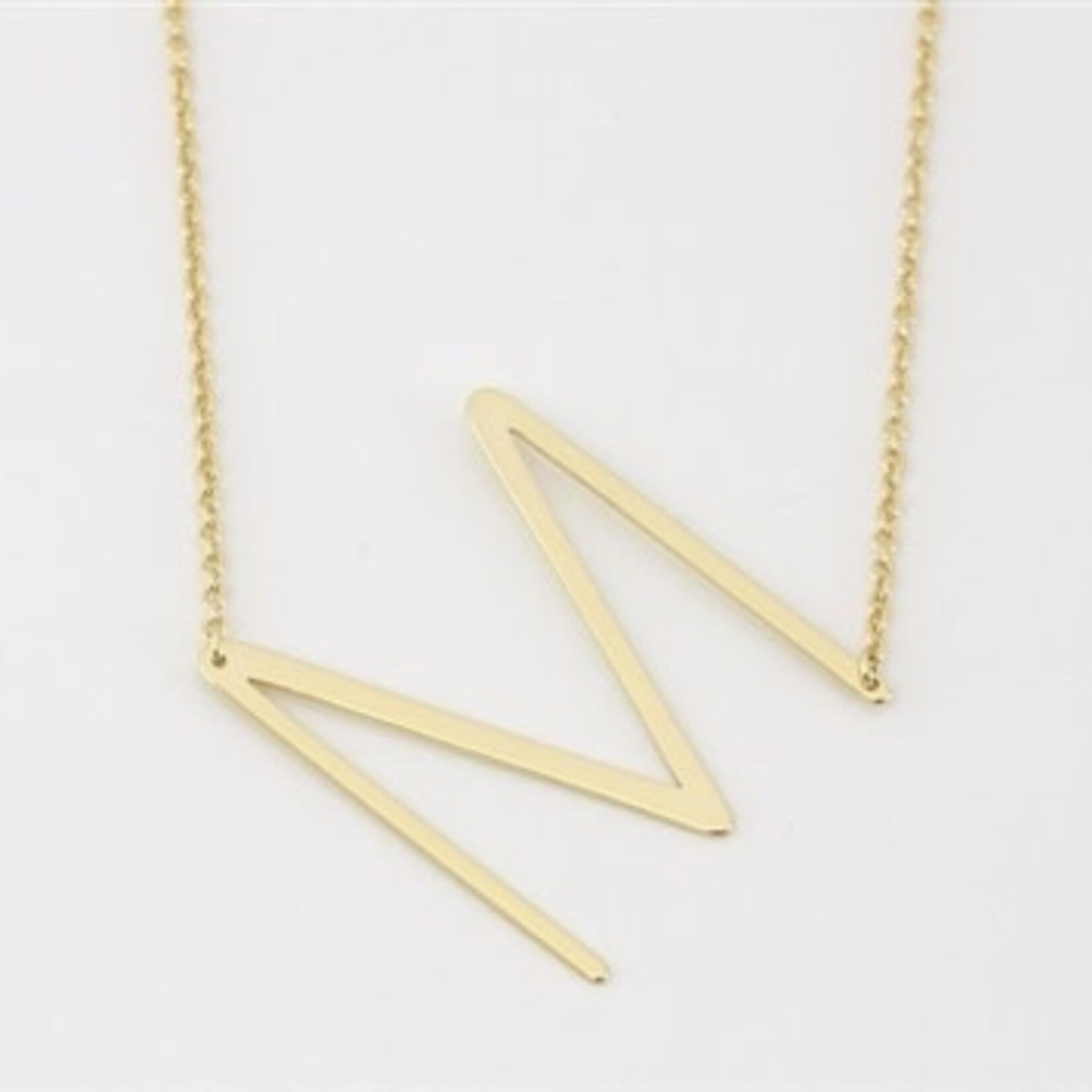 Cool And Interesting Gold Medium Sideways Initial Necklace