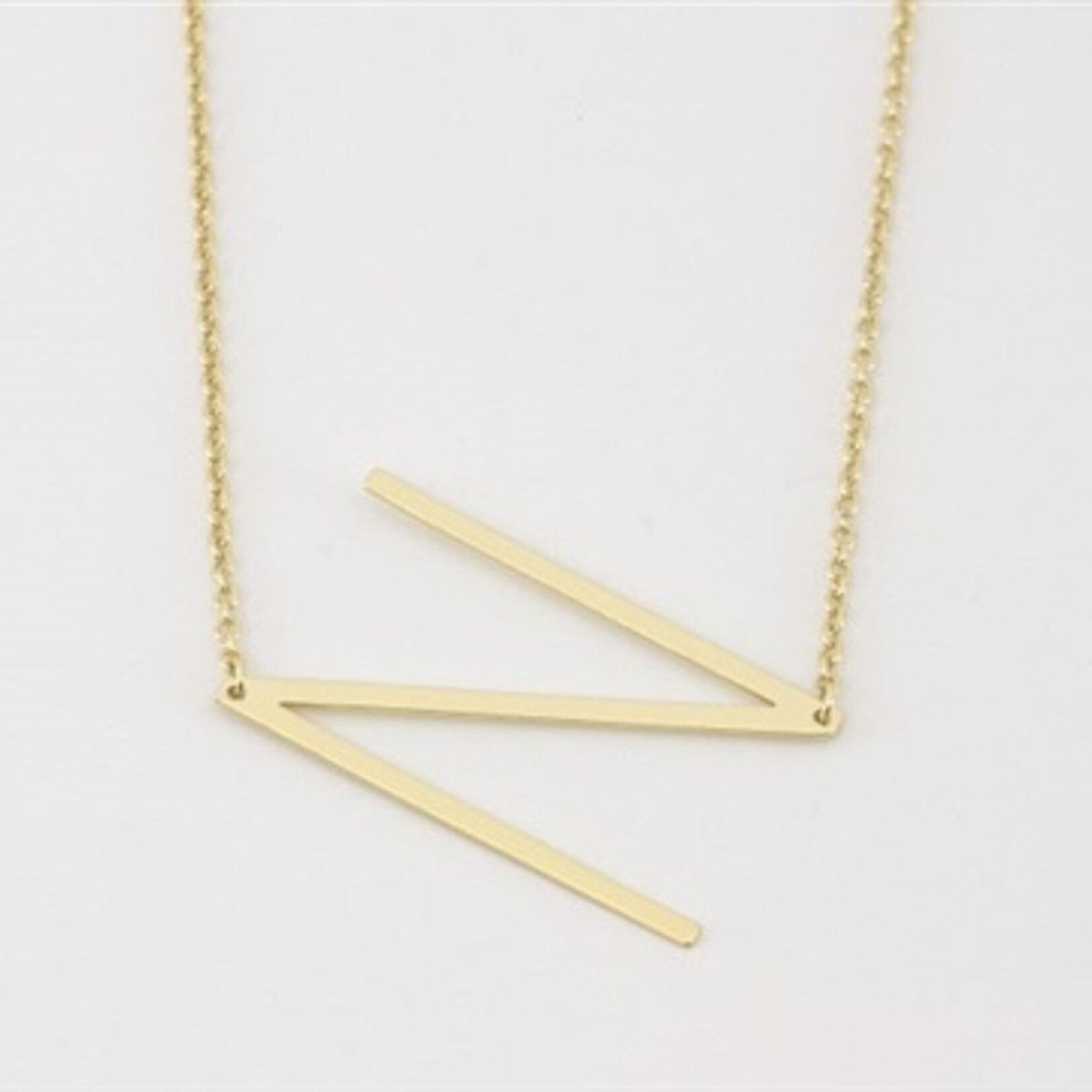 Cool And Interesting Gold Medium Sideways Initial Necklace