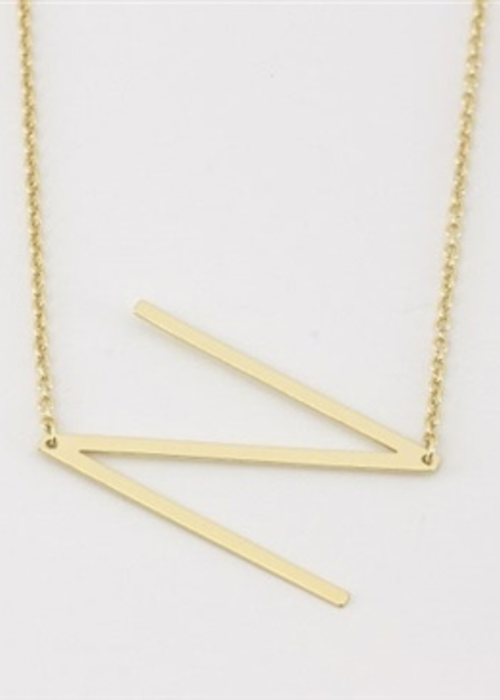 Cool And Interesting Gold Medium Sideways Initial Necklace