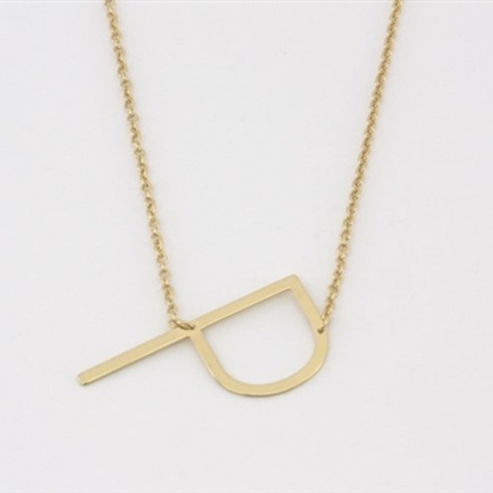 Cool And Interesting Gold Medium Sideways Initial Necklace