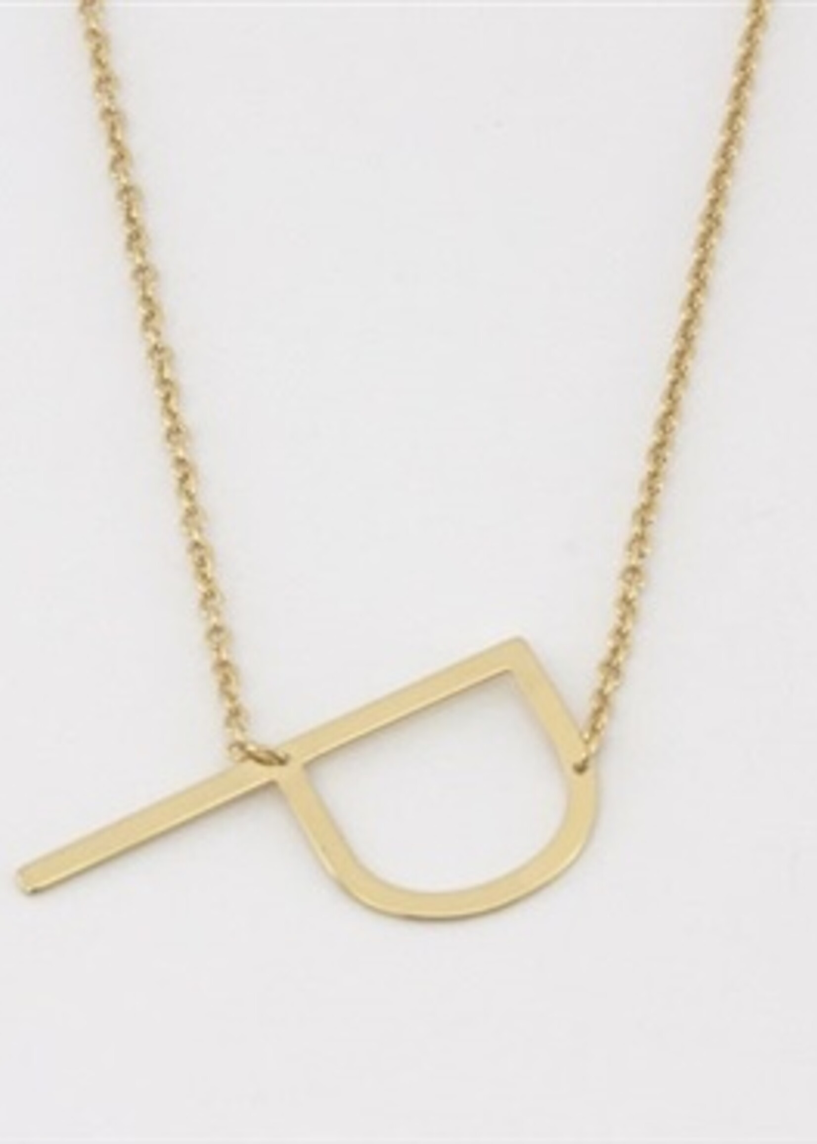 Cool And Interesting Gold Medium Sideways Initial Necklace