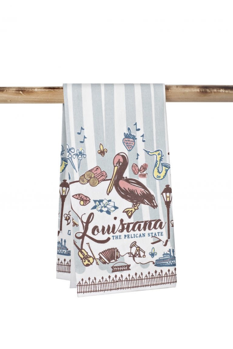 The Parish Line Louisiana The Pelican State Kitchen Towel The Parish Line Louisiana The Pelican State Kitchen Towel