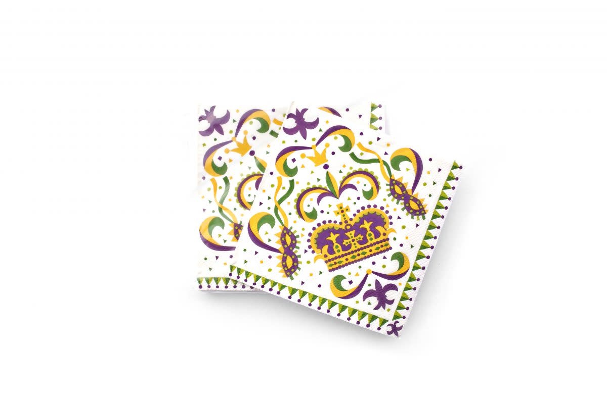 The Parish Line Mardi Gras Crowns Cocktail Napkins The Parish Line Mardi Gras Crowns Cocktail Napkins