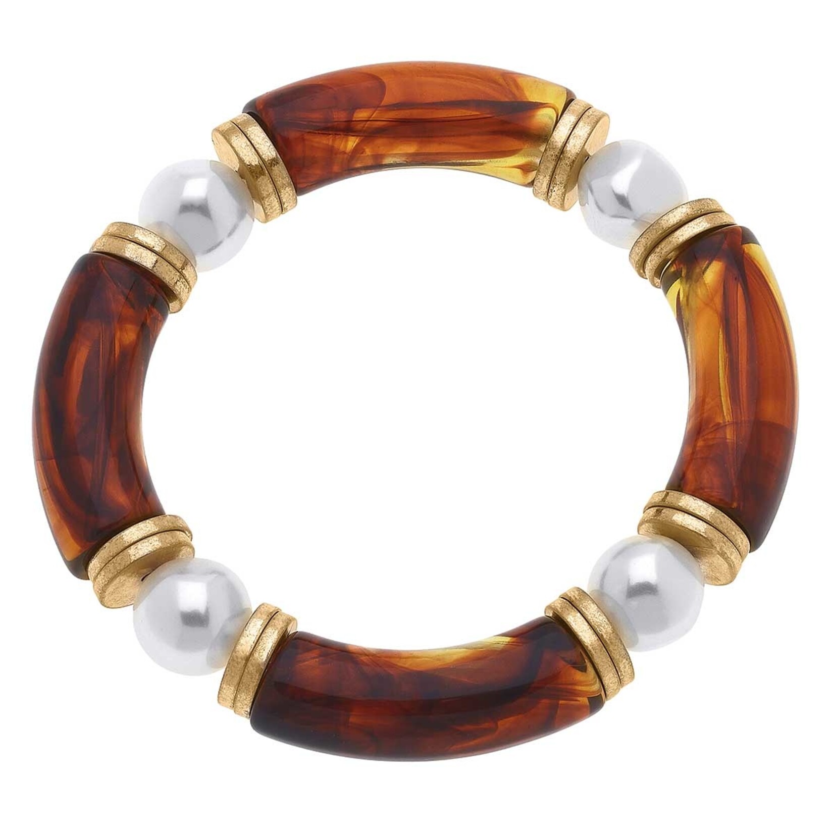 Canvas Greer Resin & Glass Pearl Beaded Bracelet