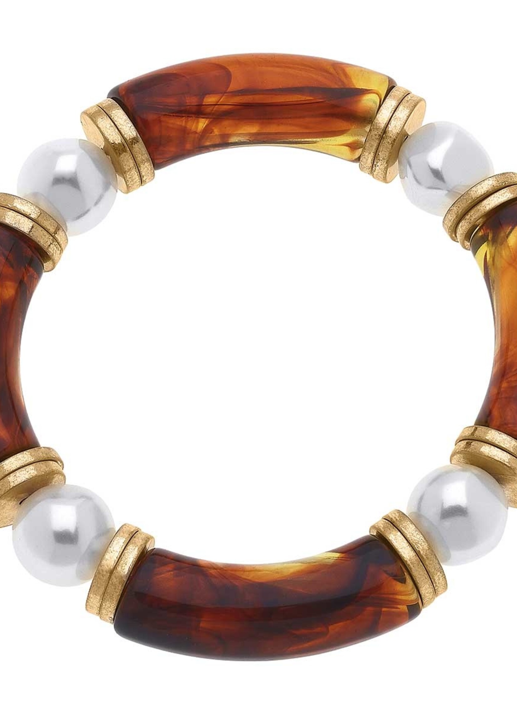 Canvas Greer Resin & Glass Pearl Beaded Bracelet