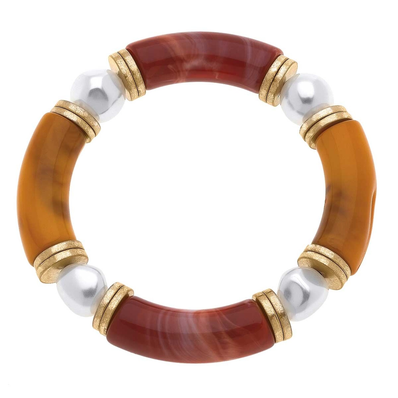 Canvas Greer Resin & Glass Pearl Beaded Bracelet