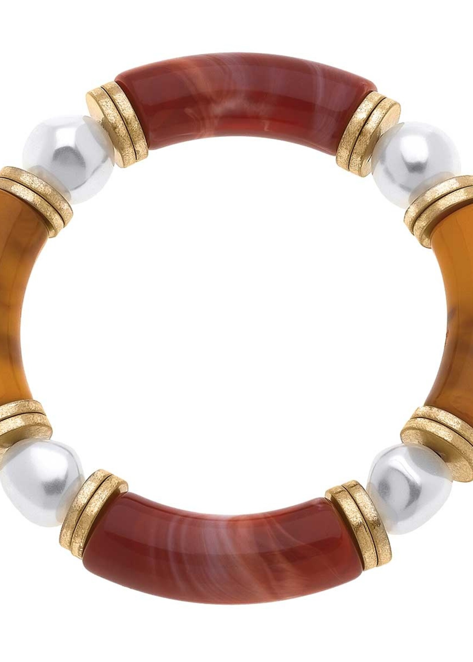 Canvas Greer Resin & Glass Pearl Beaded Bracelet