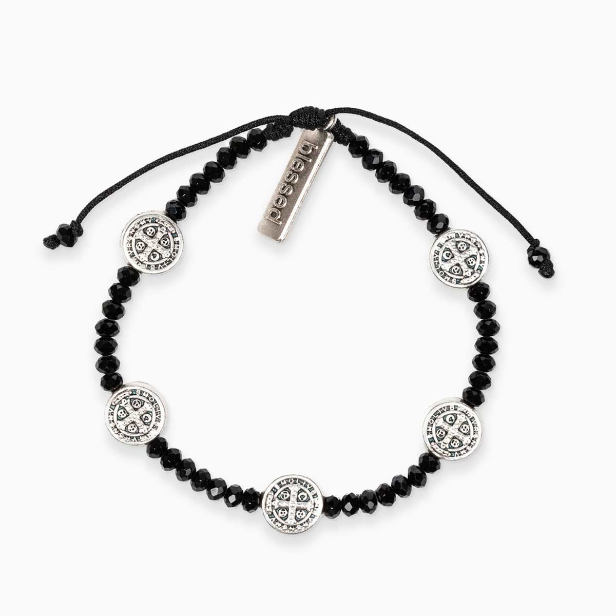 My Saint My Hero Gratitude Crystal Bracelet Silver/Black My Saint My Hero Gratitude Crystal Bracelet Silver/Black