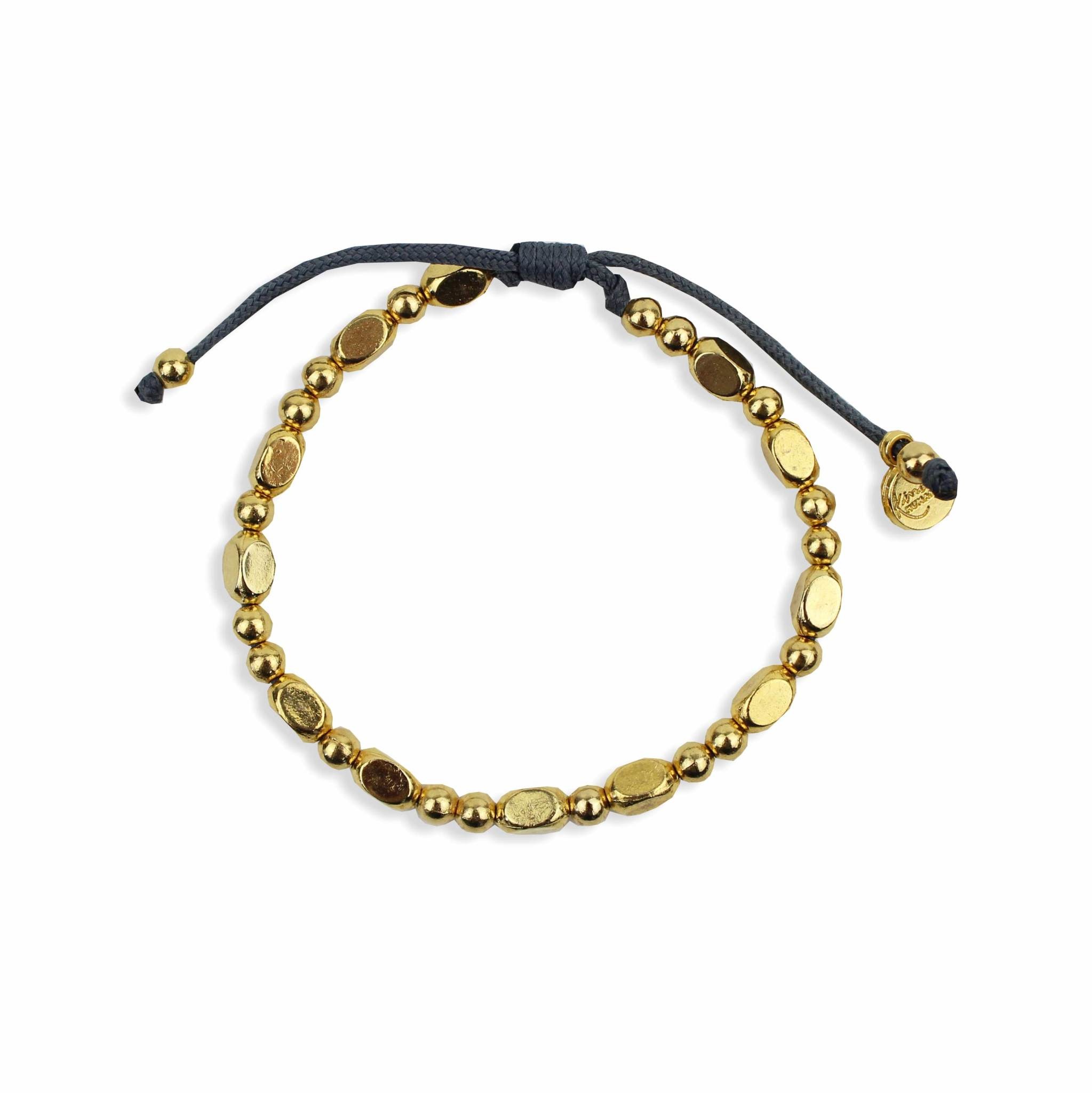 My Saint My Hero Kind Morse Code Bracelet Mix Shape Beads-Gold