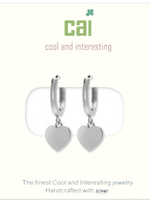 Cool And Interesting Silver Heart Huggie Earrings