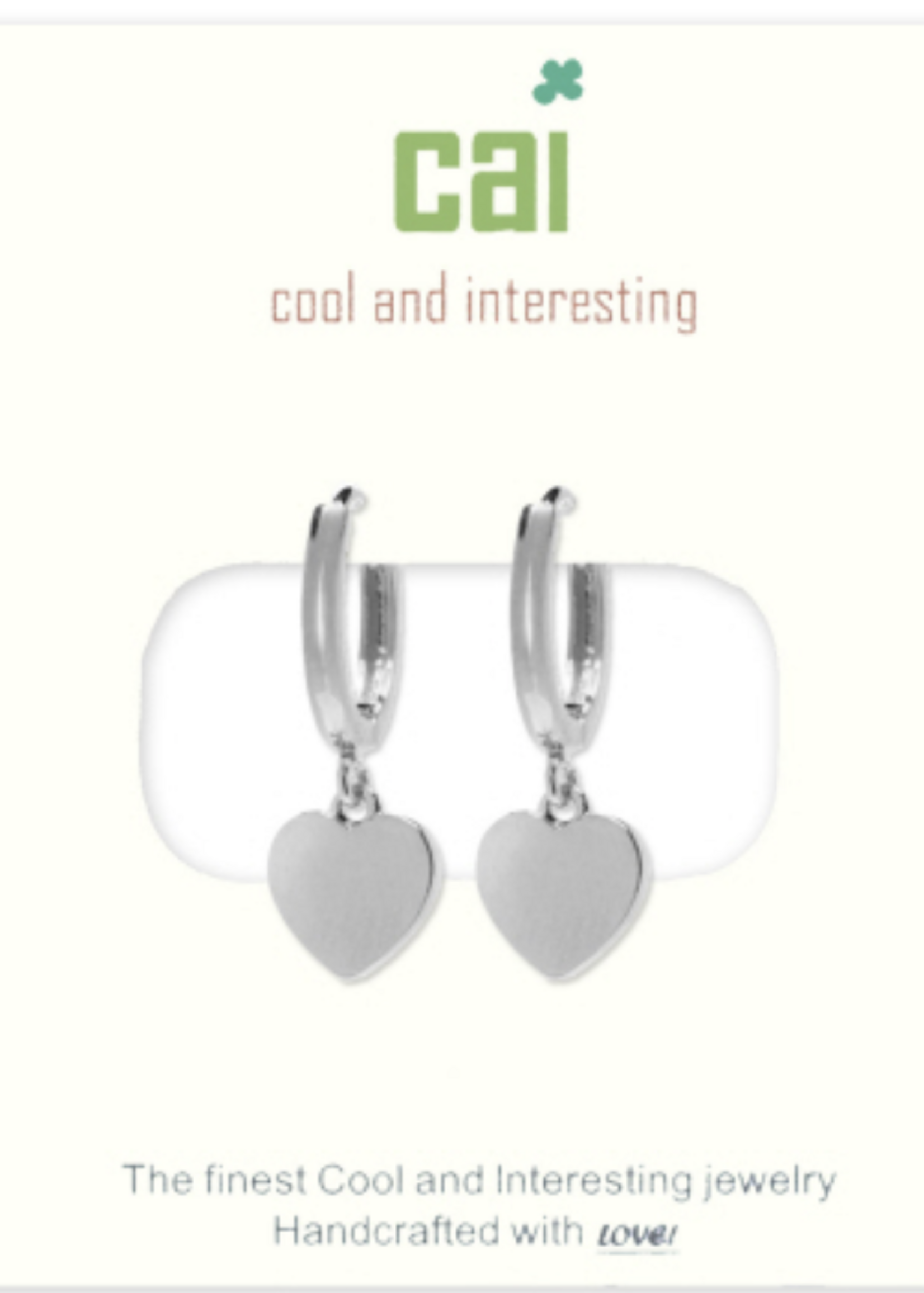 Cool And Interesting Silver Heart Huggie Earrings