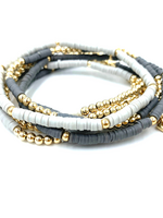 Erin Gray Coastal Bracelet 5 Stack- Gray