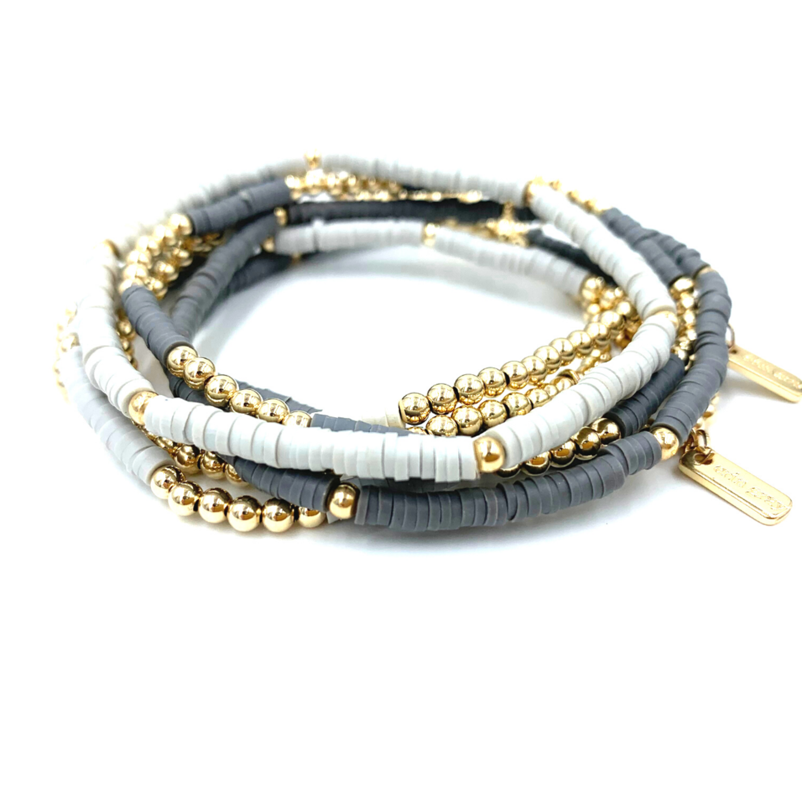 Erin Gray Coastal Bracelet 5 Stack- Gray