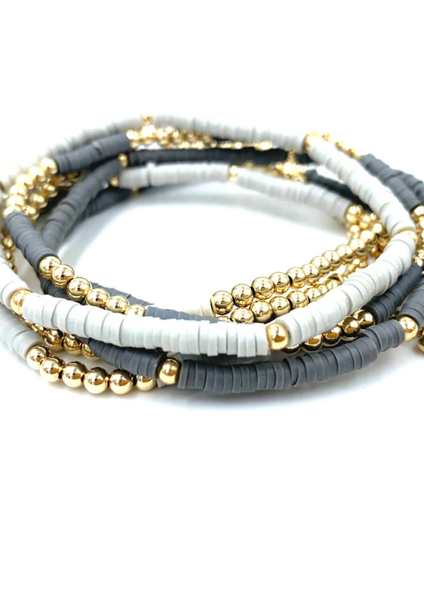 Erin Gray Coastal Bracelet 5 Stack- Gray