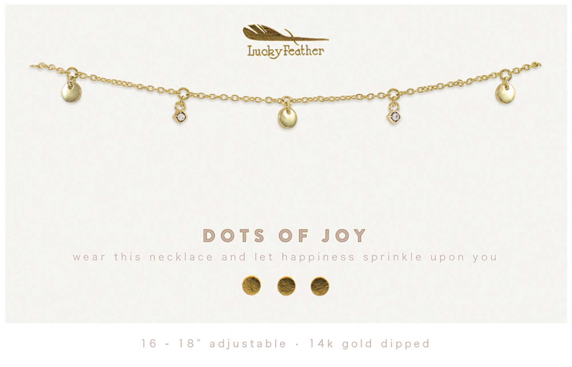 Lucky Feather Dots of Joy Dangle Necklace Lucky Feather Dots of Joy Dangle Necklace