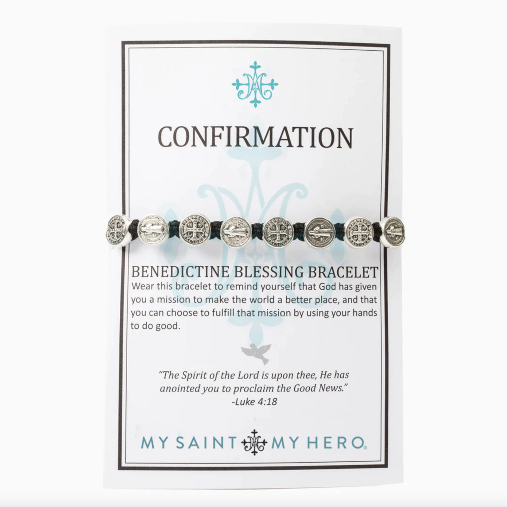 My Saint My Hero Confirmation Blessing Bracelet Black