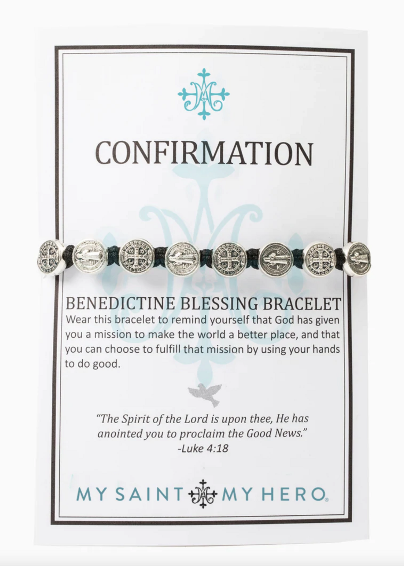 My Saint My Hero Confirmation Blessing Bracelet Black