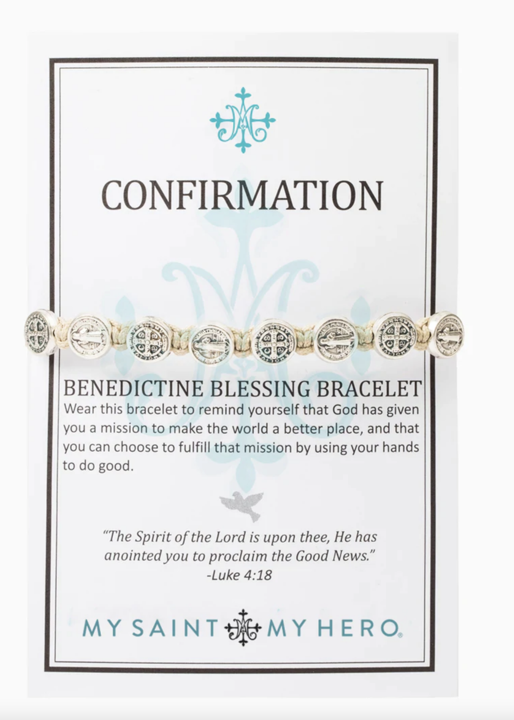 My Saint My Hero Confirmation Blessing Bracelet Tan