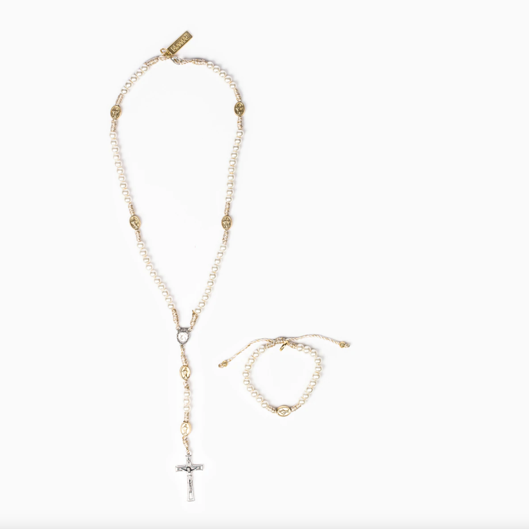 My Saint My Hero First Communion Girl's Rosary & Bracelet Set