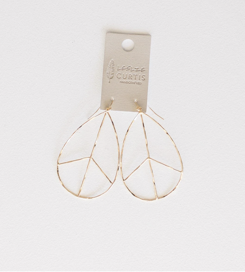 Leslie Curtis Jewelry Lilah Peace Gold Plated Earring