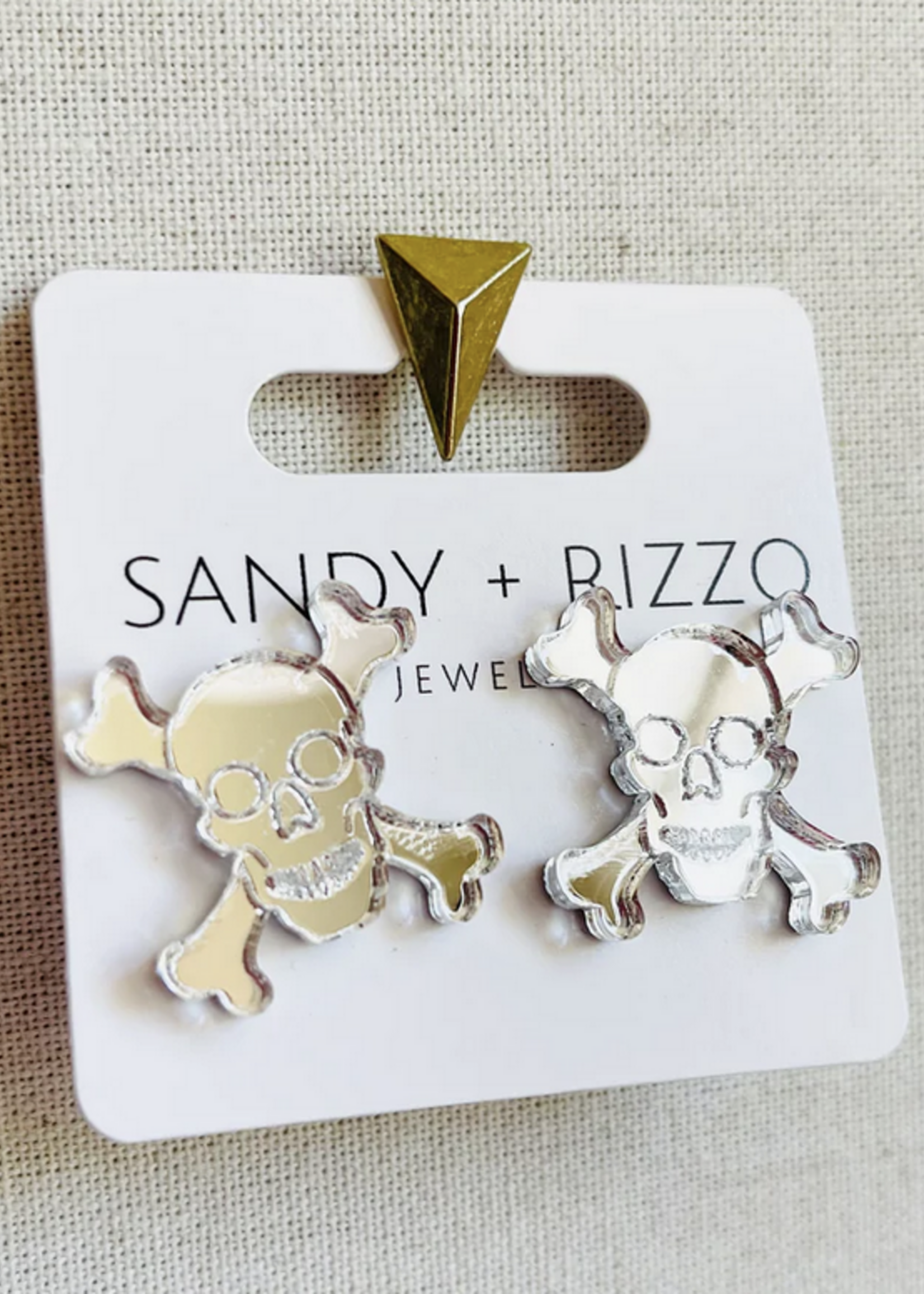 Sandy+Rizzo Silver Skull and Crossbones Studs