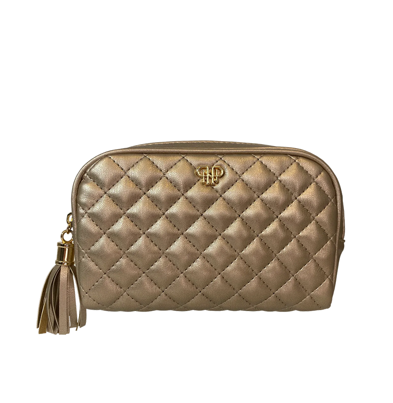 PurseN SMALL MAKEUP CASE - GOLD QUILTED