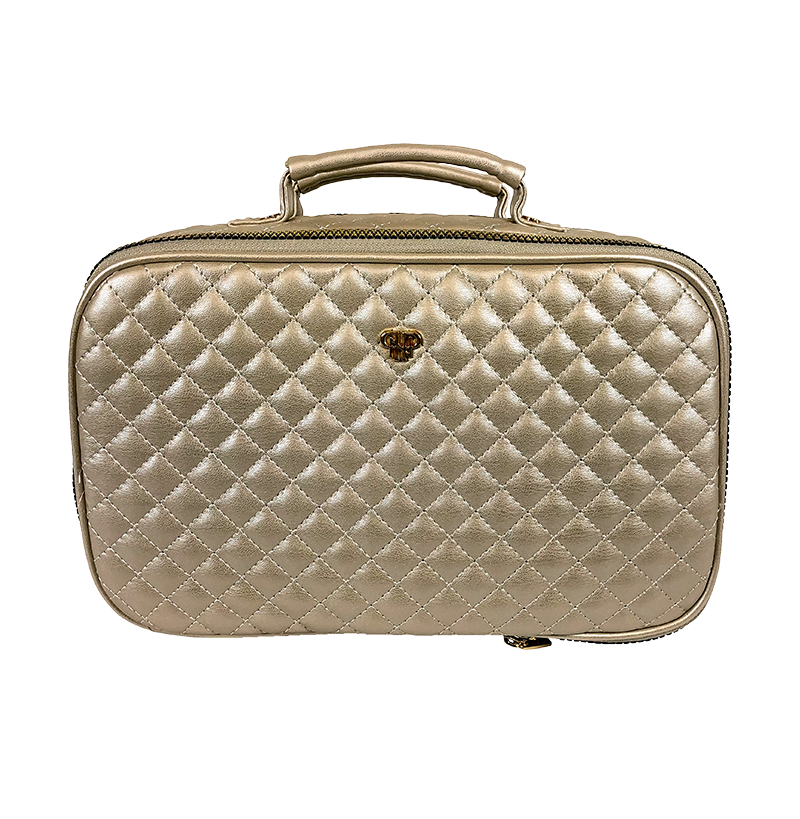 PurseN AMOUR TRAVEL CASE - GOLD QUILTED