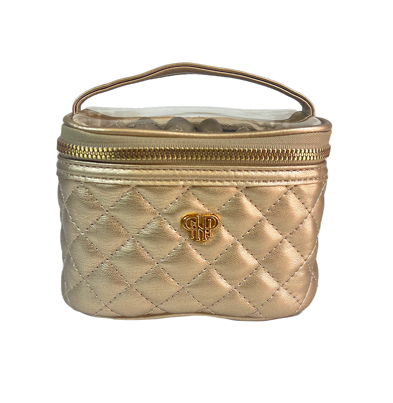 PurseN GETAWAY JEWLERY CASE - GOLD QUILTED