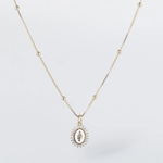 Coastal Grit Our Lady of Lourdes Necklace White