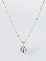 Coastal Grit Our Lady of Lourdes Necklace Light Pink