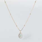 Coastal Grit Our Lady of Lourdes Necklace Aqua