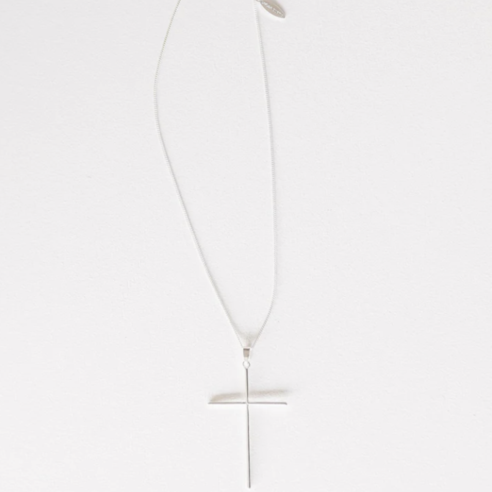 Leslie Curtis Jewelry Sophia Long Cross Necklace Silver