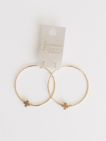 Leslie Curtis Jewelry Collier Tiny Crossed Wire Gold Hoops