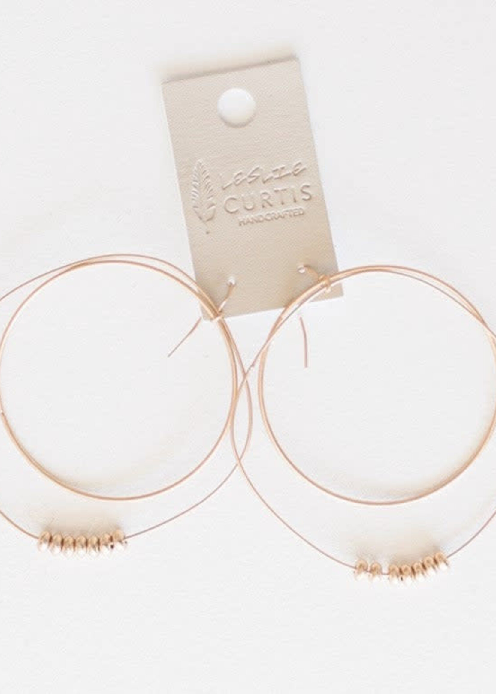 Leslie Curtis Jewelry Sissy Double Hoop Gold Accent Beads 2.5"