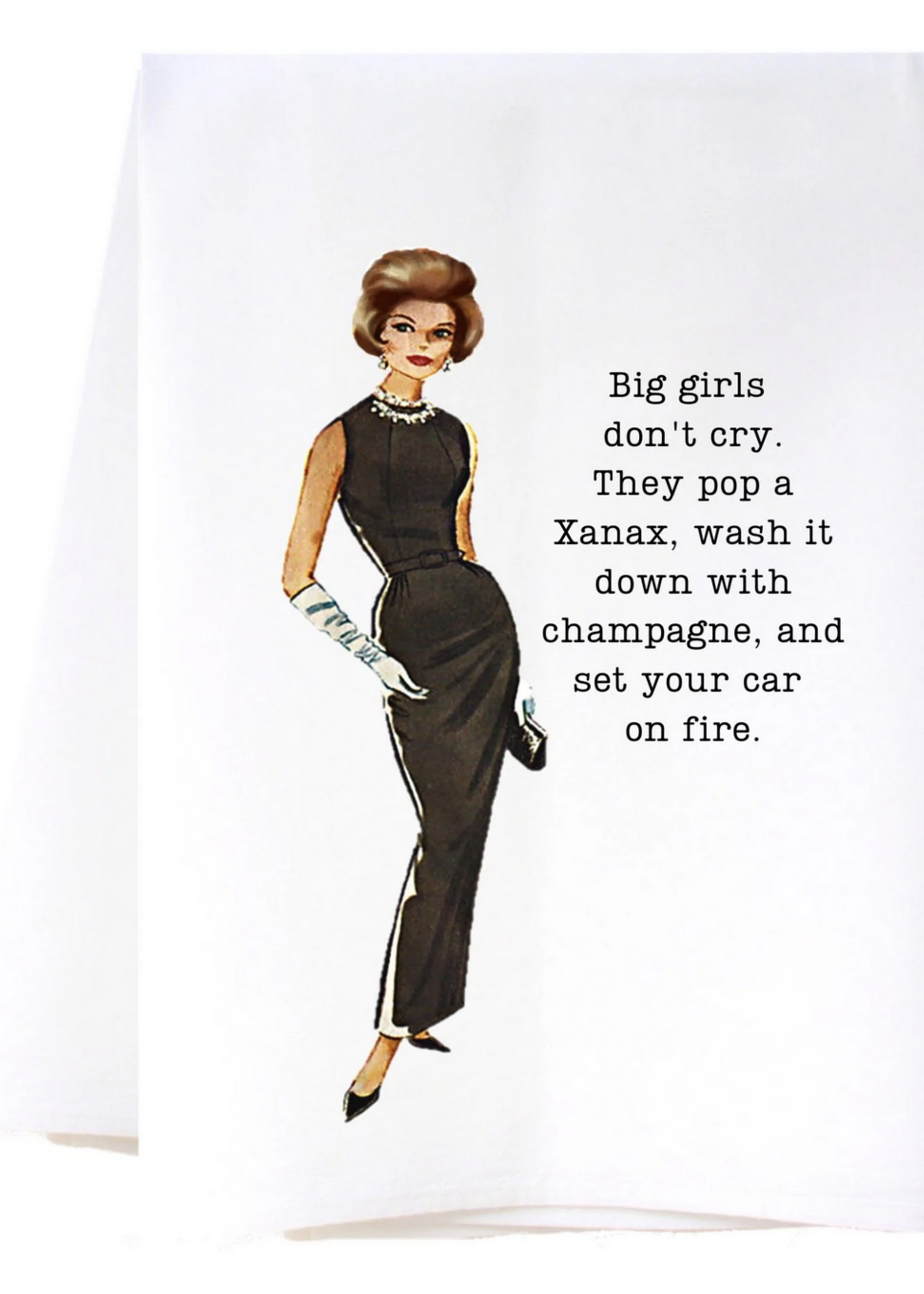 Cora &  Plate Southern Sisters BIg Girls Don't Cry Flour Sack Towel