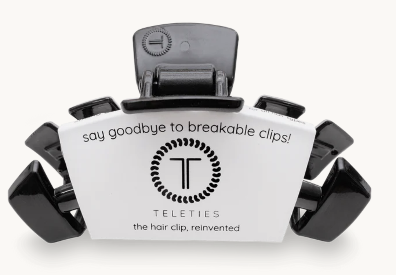 Teleties Jet Black Hair Clip - Medium