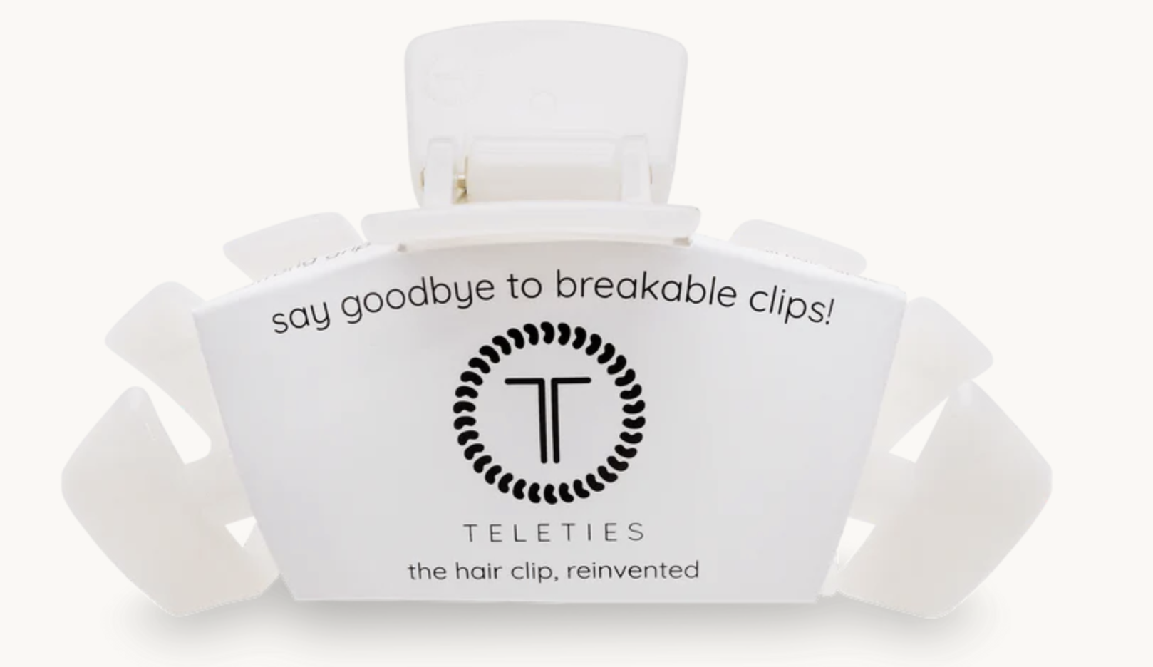 Teleties Coconut White Hair Clip - Large