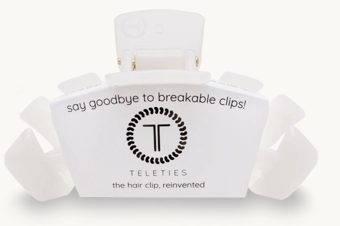 Teleties Coconut White Hair Clip - Medium
