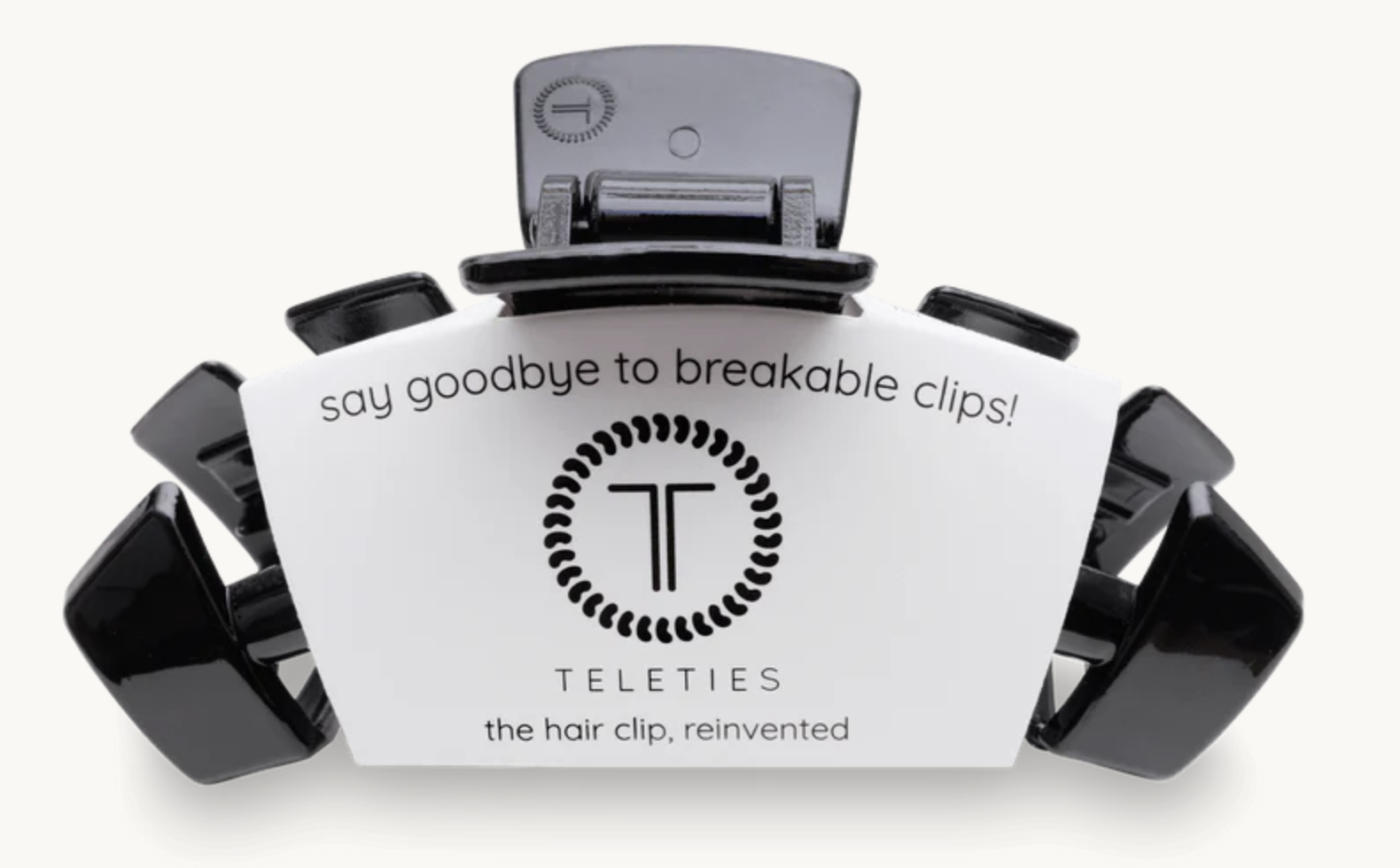 Teleties Jet Black Hair Clip - Large