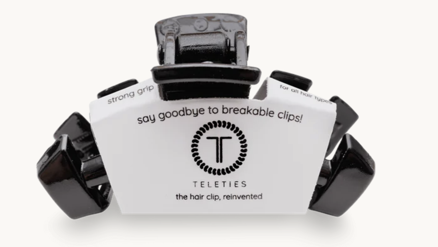 Teleties Jet Black Hair Clip - Tiny