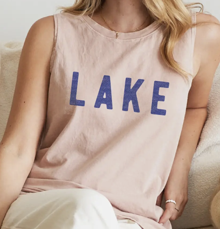 Oat Collective LAKE Tank Top Soft Pink) Large