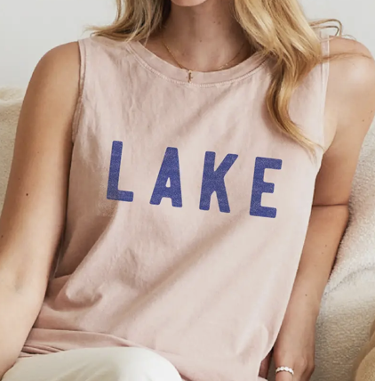 Oat Collective LAKE Tank Top (Soft Pink) XL