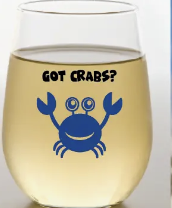 "Got Crabs?" Shatterproof Wine Glass