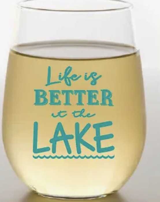 "Life/Lake" AQUA Shatterproof Wine Glass