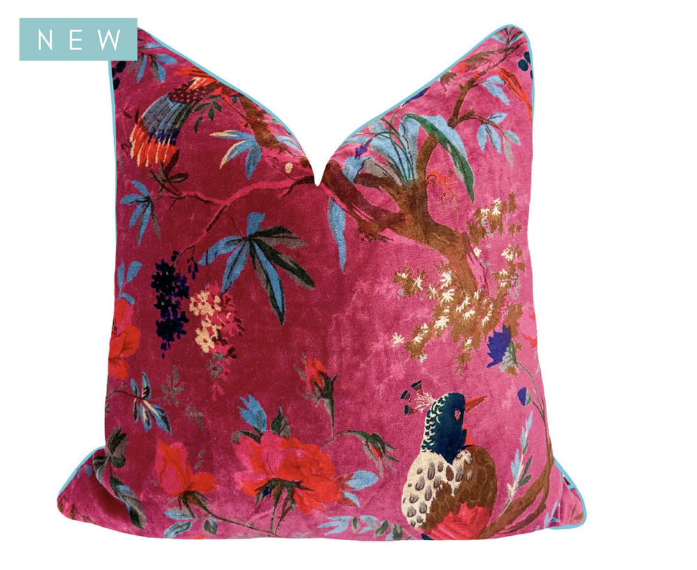 Laura Park Magenta 20x20 Rajmahal Velvet Pillow